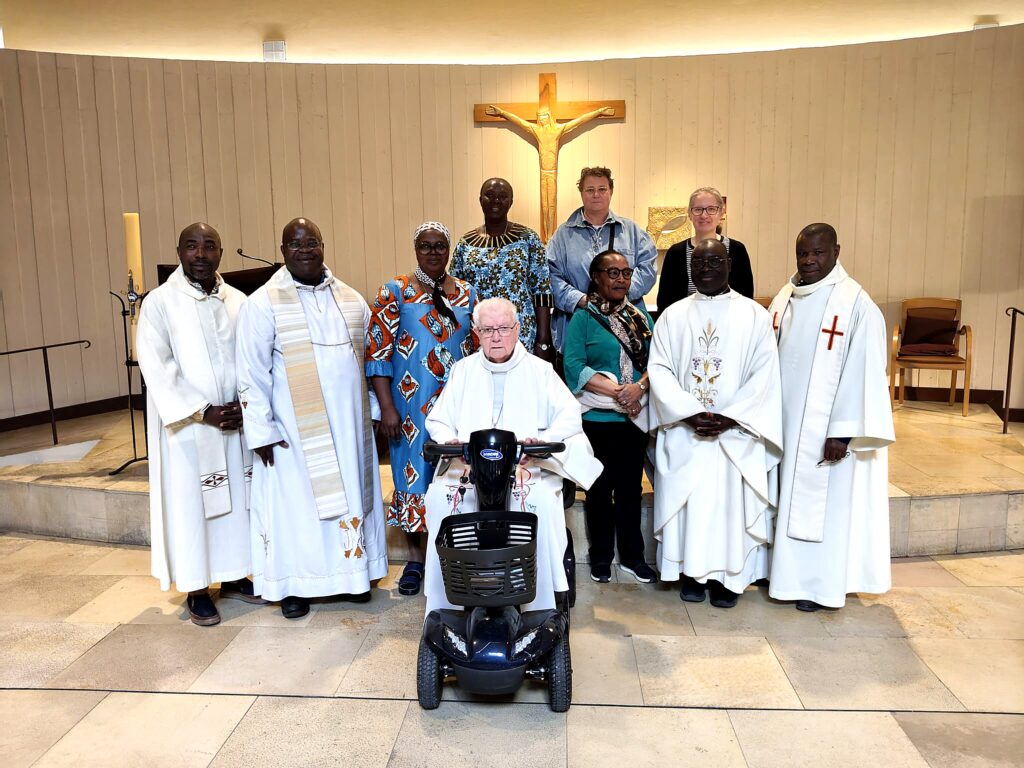 The Provincial Councils of the four Bresillac family in France with the late Bishop Jean Bonfils, SMA, during their meeting in Menton, April 2026.